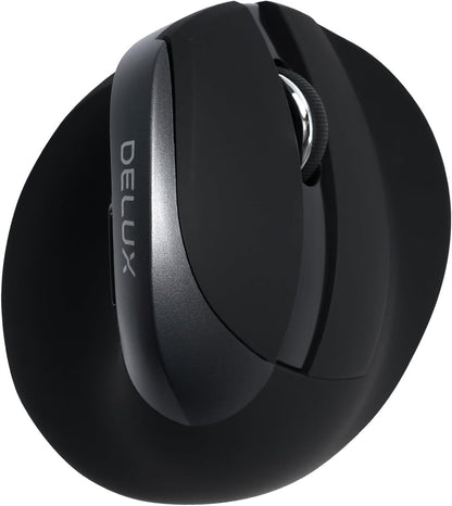 Wireless Ergonomic Mouse, Vertical Mouse for Small Hands, Silent Click Ergo Mouse, up to 4000 DPI, 6 Buttons, Rechargeable, 2.4G/BT 5.2 Dual-Mode, Compatible with Laptop/Pc (M618Mini-Iron Gray)