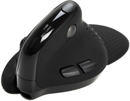 Seeker Ergonomic Mouse Wireless, Vertical Mouse with OLED Screen, 6 Buttons&Thumb Wheel Function, Silent Click, up to 7200DPI, Programmable, Rechargeable, Bt/2.4G/Wired, RGB Light(M618Xsd-Black)