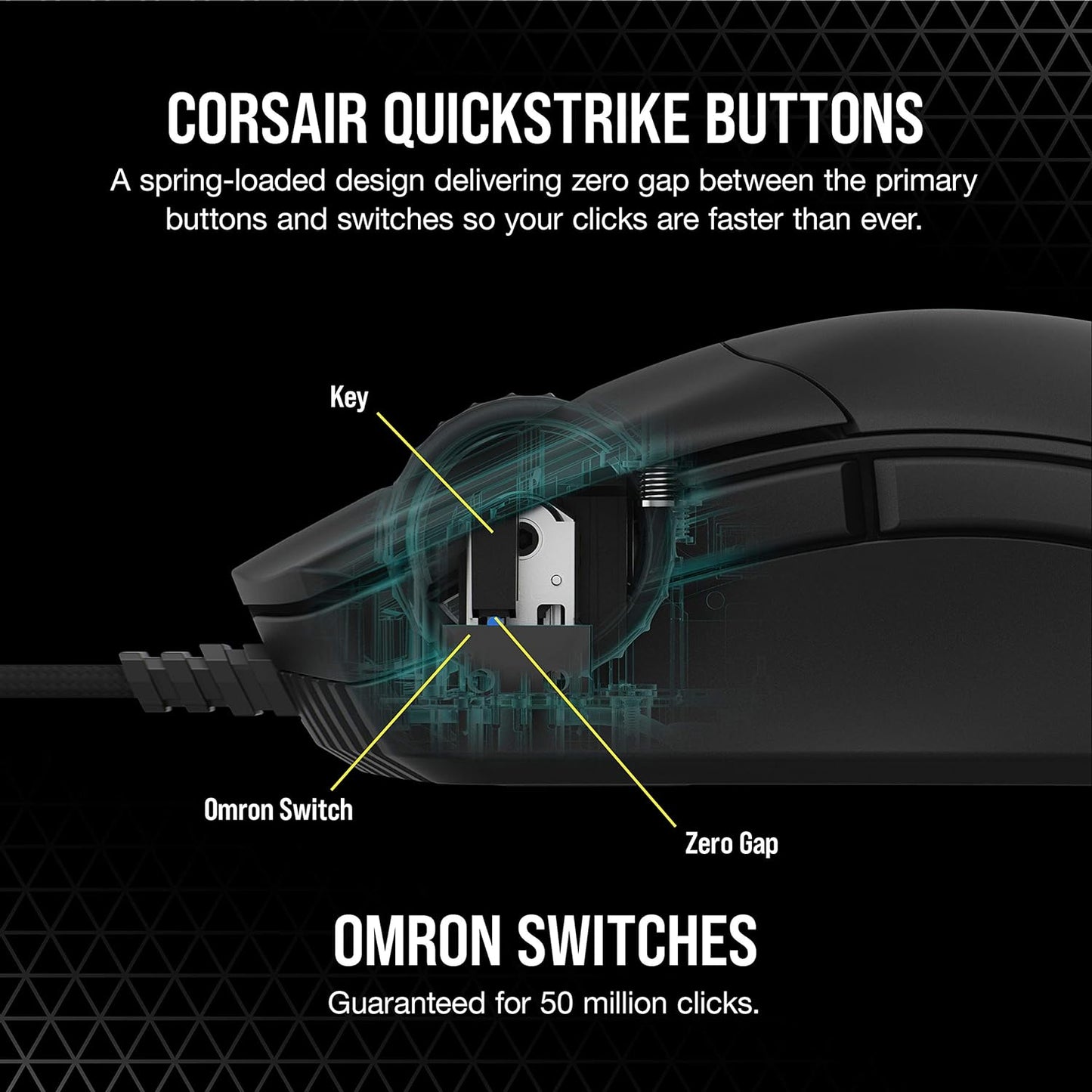 Sabre RGB PRO Champion Series FPS/MOBA Gaming Mouse - Ergonomic Shape for Esports and Competitive Play - Ultra-Lightweight 74G - Flexible Paracord Cable