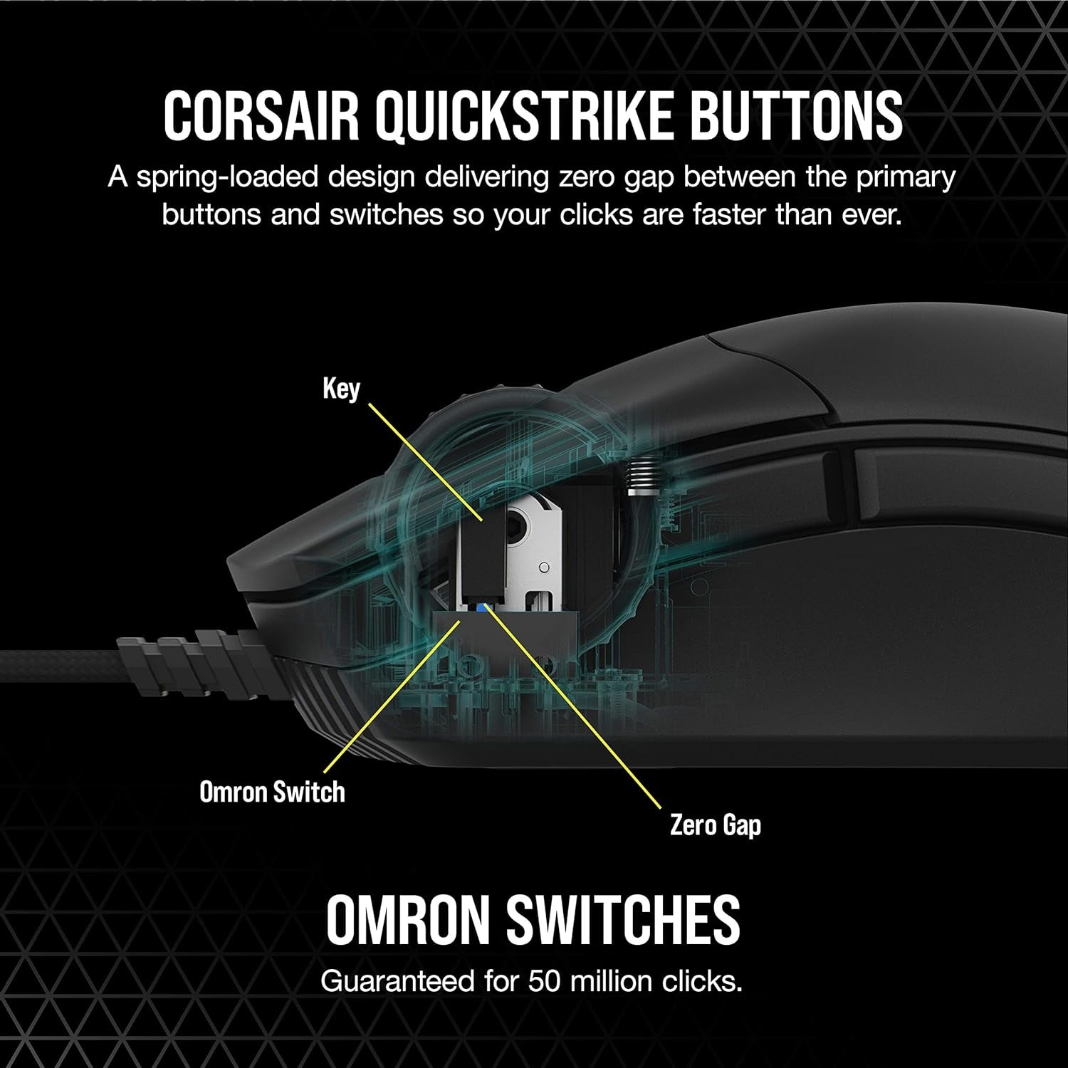 Sabre RGB PRO Champion Series FPS/MOBA Gaming Mouse - Ergonomic Shape for Esports and Competitive Play - Ultra-Lightweight 74G - Flexible Paracord Cable