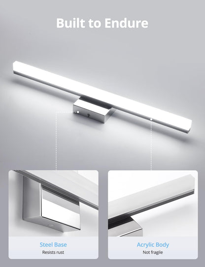 LED Vanity Lights Bar 24 Inch Bathroom Light Fixtures 14W IP44 over Mirror Lighting Indoor Wall Sconces Modern Cool White 6000K for Washroom