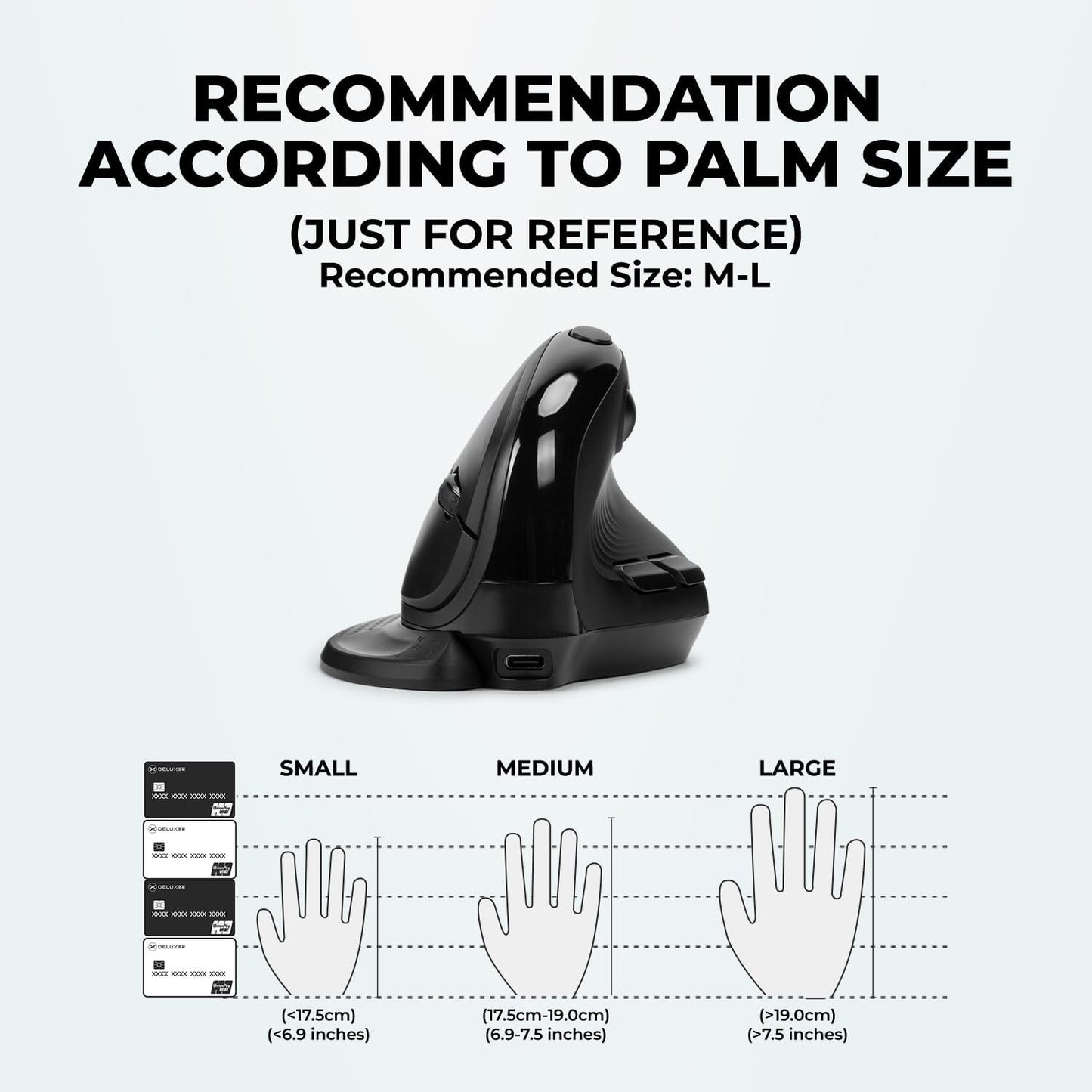 Seeker Ergonomic Mouse Wireless, Vertical Mouse with OLED Screen, 6 Buttons&Thumb Wheel Function, Silent Click, up to 7200DPI, Programmable, Rechargeable, Bt/2.4G/Wired, RGB Light(M618Xsd-Black)