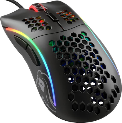 Model D Wired Gaming Mouse - 68G Superlight Honeycomb Design, RGB, Ergonomic, Pixart 3360 Sensor, Omron Switches, PTFE Feet, 6 Buttons - Matte Black