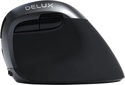 Wireless Ergonomic Mouse, Vertical Mouse for Small Hands, Silent Click Ergo Mouse, up to 4000 DPI, 6 Buttons, Rechargeable, 2.4G/BT 5.2 Dual-Mode, Compatible with Laptop/Pc (M618Mini-Iron Gray)