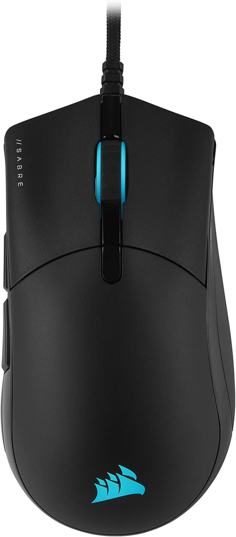 Sabre RGB PRO Champion Series FPS/MOBA Gaming Mouse - Ergonomic Shape for Esports and Competitive Play - Ultra-Lightweight 74G - Flexible Paracord Cable