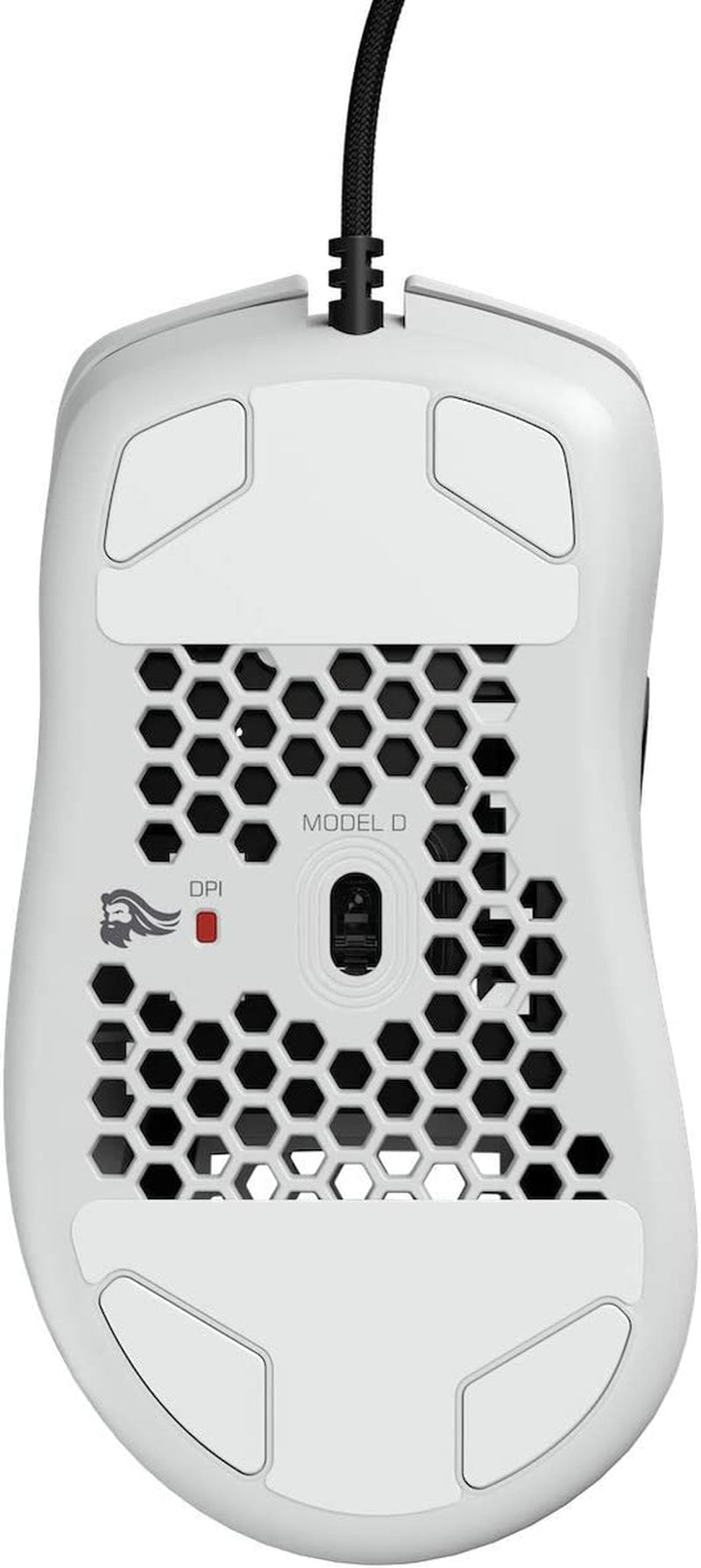 Gaming Model D Wired Gaming Mouse - 68G Superlight Honeycomb Design, RGB, Ergonomic, Pixart 3360 Sensor, Omron Switches, PTFE Feet, 6 Buttons - Glossy White