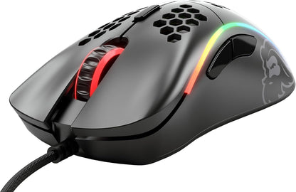 Model D Wired Gaming Mouse - 68G Superlight Honeycomb Design, RGB, Ergonomic, Pixart 3360 Sensor, Omron Switches, PTFE Feet, 6 Buttons - Matte Black
