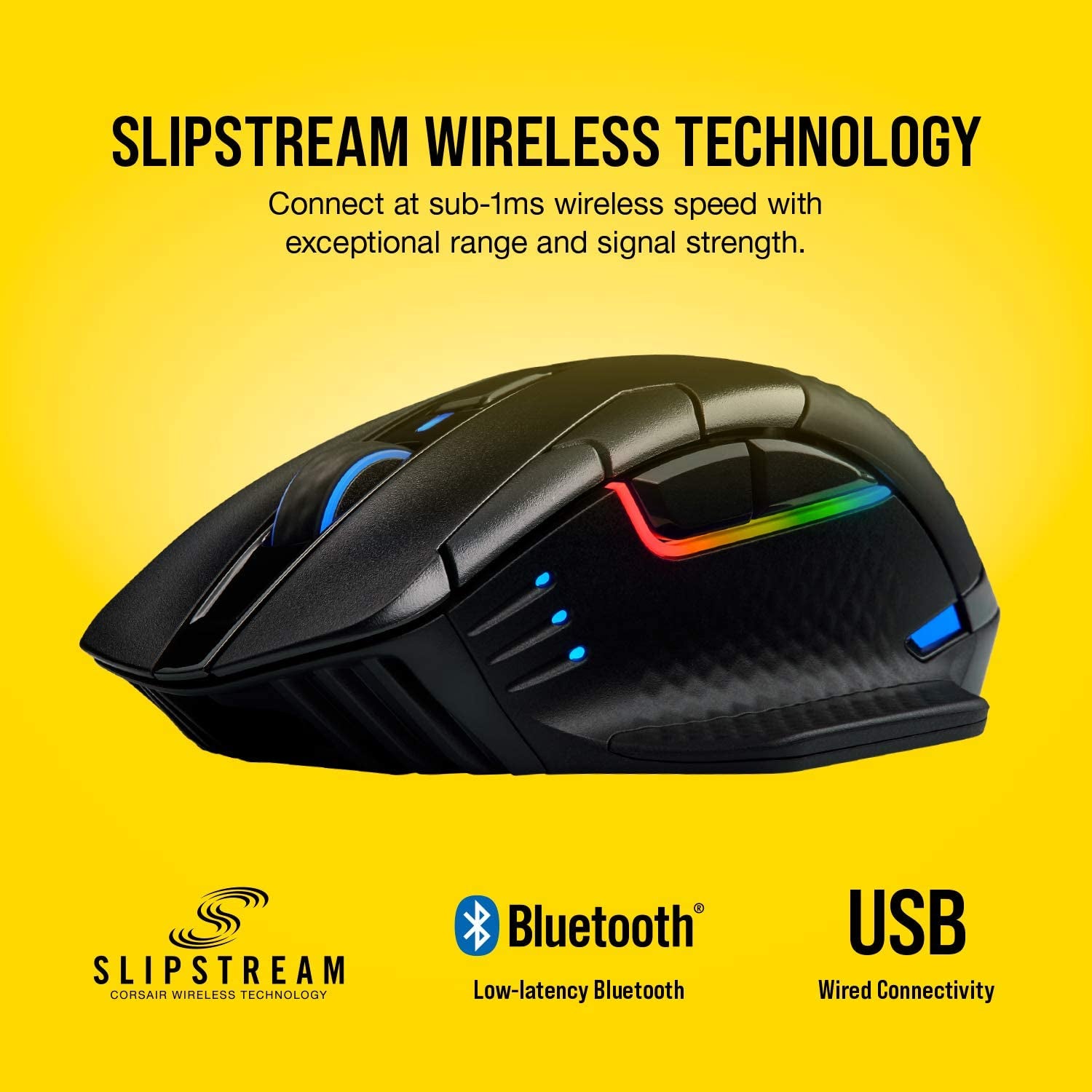 Dark CORE RGB PRO Wireless/Wired FPS MOBA Gaming Mouse – 18,000 DPI, Fast Response Time, 8 Programmable Side Buttons, Dynamic Multi-Color Backlighting – Black