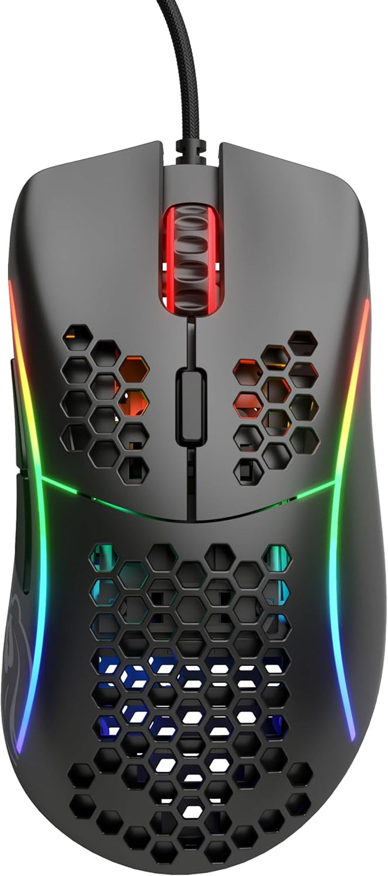 Model D Wired Gaming Mouse - 68G Superlight Honeycomb Design, RGB, Ergonomic, Pixart 3360 Sensor, Omron Switches, PTFE Feet, 6 Buttons - Matte Black
