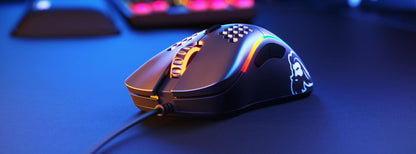 Model D Wired Gaming Mouse - 68G Superlight Honeycomb Design, RGB, Ergonomic, Pixart 3360 Sensor, Omron Switches, PTFE Feet, 6 Buttons - Matte Black