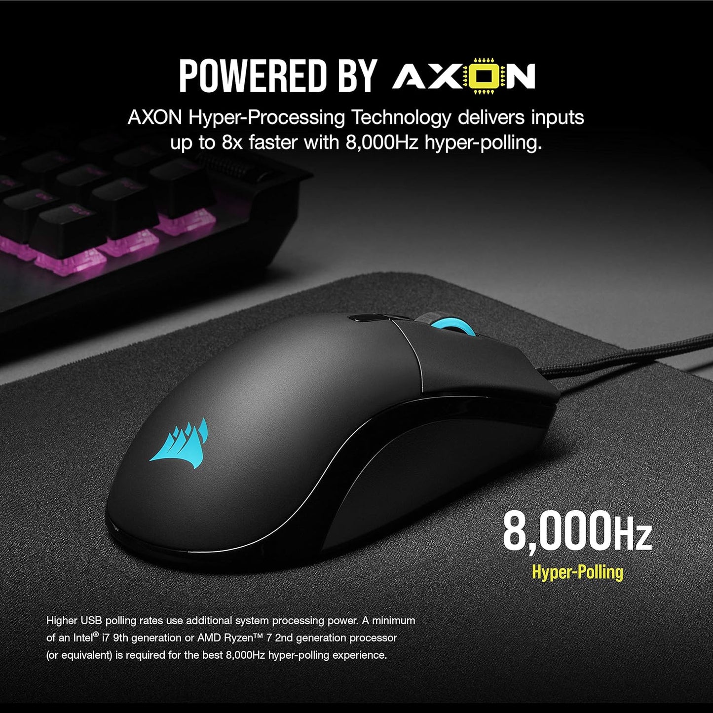 Sabre RGB PRO Champion Series FPS/MOBA Gaming Mouse - Ergonomic Shape for Esports and Competitive Play - Ultra-Lightweight 74G - Flexible Paracord Cable