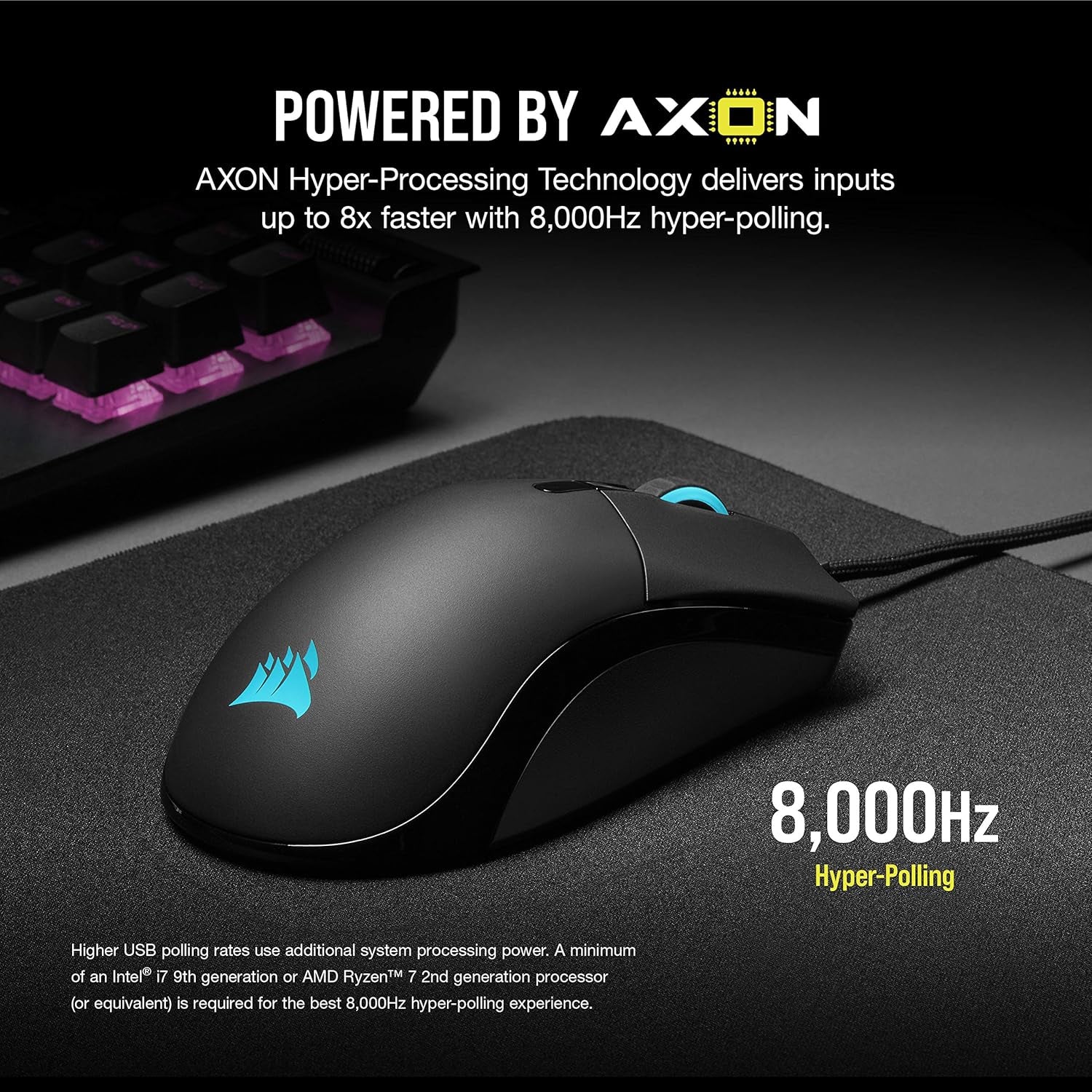 Sabre RGB PRO Champion Series FPS/MOBA Gaming Mouse - Ergonomic Shape for Esports and Competitive Play - Ultra-Lightweight 74G - Flexible Paracord Cable