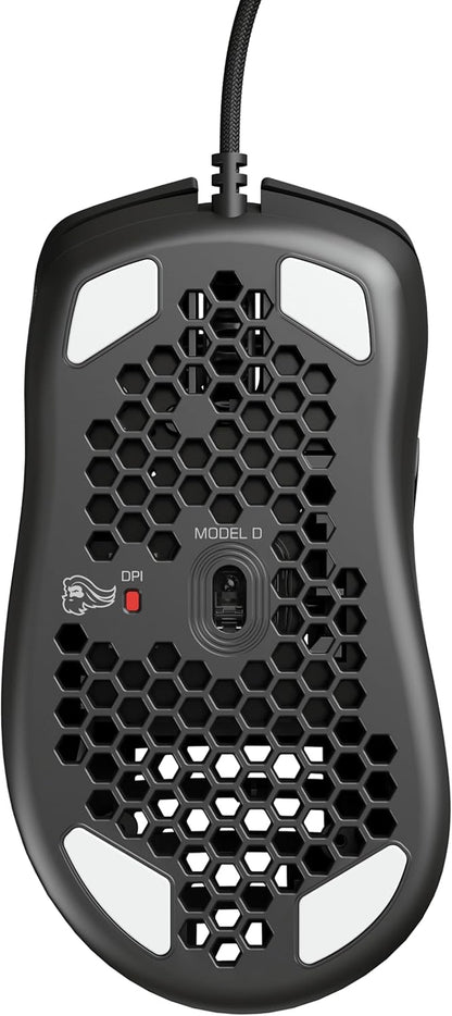 Model D Wired Gaming Mouse - 68G Superlight Honeycomb Design, RGB, Ergonomic, Pixart 3360 Sensor, Omron Switches, PTFE Feet, 6 Buttons - Matte Black