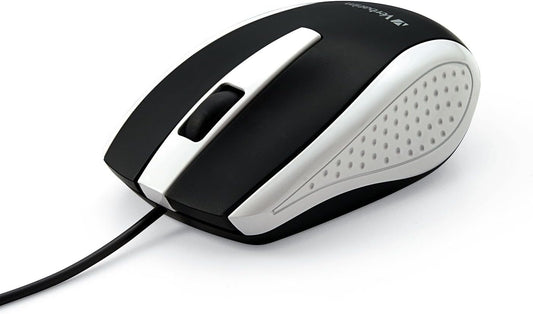 Wired USB Computer Mouse - Corded USB Mouse for Laptops and Pcs - Right or Left Hand Use, White 99740, 1.4" X 2.4" X 3.9"