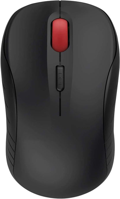 2.4G Wireless Optical Mouse, Silent, 3 DPI (Up to 1600), 4 Button, 2 Pack (Black) for Computer, Laptop, Macbook